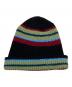 Supreme (シュプリーム) bright stripe beanie/ブライトストライプビーニー ブラック：6000円