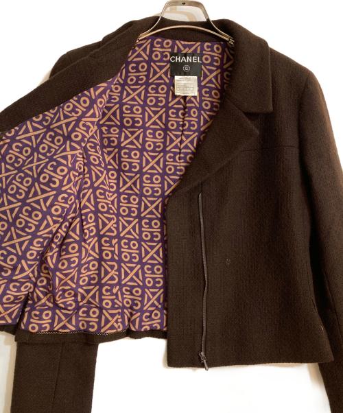 CHANEL（シャネル）CHANEL (シャネル) 総裏地カシミヤセットアップ ブラウン サイズ:40の古着・服飾アイテム