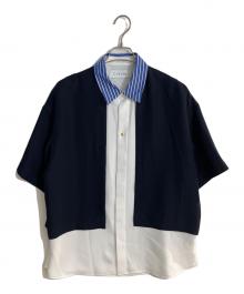 CULLNI（クルニ）の古着「Color Blocking Layered Front Short Sleeve Shirt」｜ホワイト