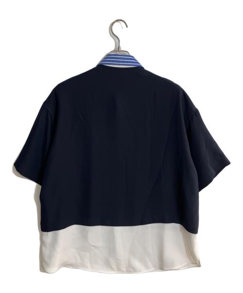 CULLNI（クルニ）CULLNI (クルニ) Color Blocking Layered Front Short Sleeve Shirt ホワイト サイズ:2の古着・服飾アイテム