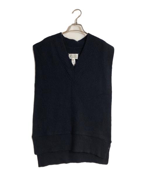 Maison Margiela（メゾンマルジェラ）Maison Margiela (メゾンマルジェラ) ドニゴールウール Vネックニットタバード ネイビー サイズ:XSの古着・服飾アイテム
