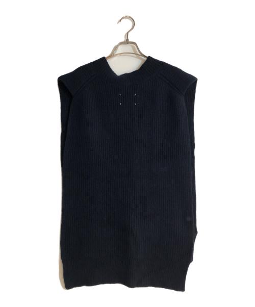 Maison Margiela（メゾンマルジェラ）Maison Margiela (メゾンマルジェラ) ドニゴールウール Vネックニットタバード ネイビー サイズ:XSの古着・服飾アイテム