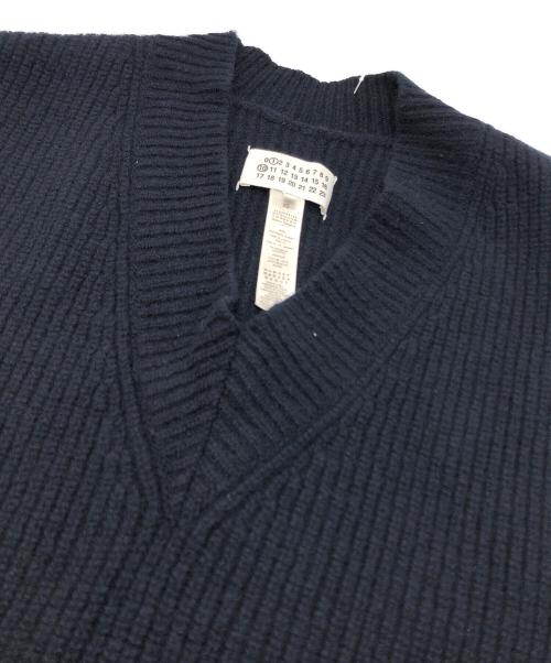 Maison Margiela（メゾンマルジェラ）Maison Margiela (メゾンマルジェラ) ドニゴールウール Vネックニットタバード ネイビー サイズ:XSの古着・服飾アイテム