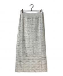 theory luxe（セオリーリュクス）の古着「Coin Crochet Clarence ニットスカート」｜ホワイト