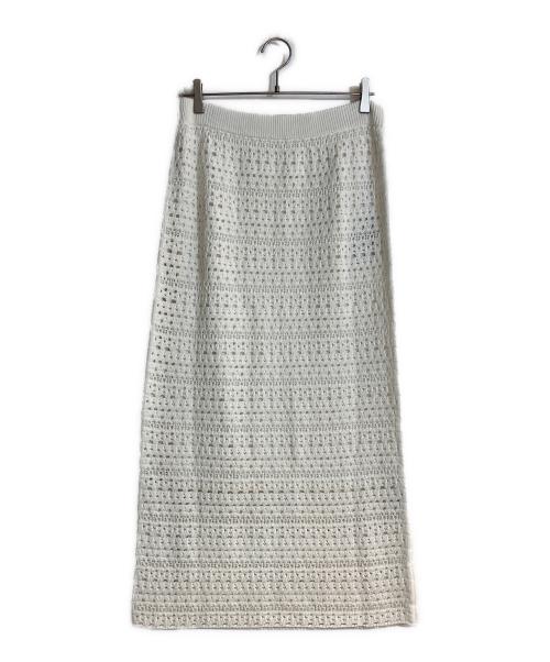 theory luxe（セオリーリュクス）theory luxe (セオリーリュクス) Coin Crochet Clarence ニットスカート ホワイト サイズ:L 未使用品の古着・服飾アイテム