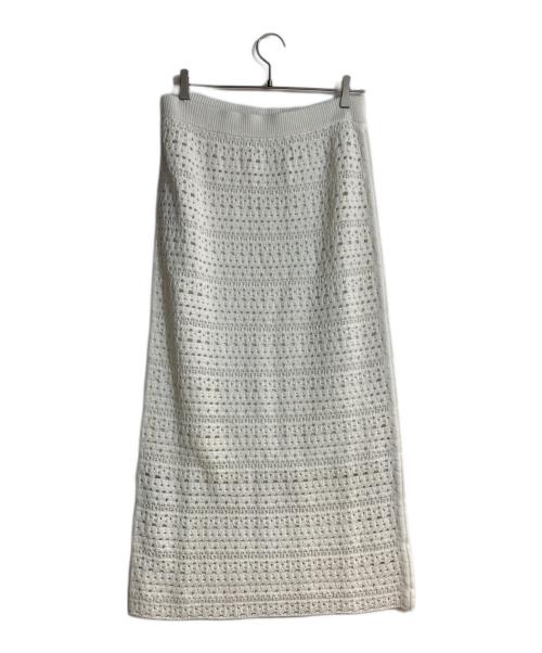 theory luxe（セオリーリュクス）theory luxe (セオリーリュクス) Coin Crochet Clarence ニットスカート ホワイト サイズ:L 未使用品の古着・服飾アイテム