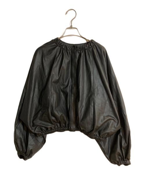 LANVIN en Bleu（ランバンオンブルー）LANVIN en Bleu (ランバンオンブルー) Fレザーブルゾン ブラック サイズ:38の古着・服飾アイテム