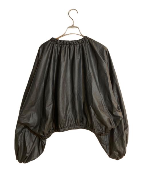 LANVIN en Bleu（ランバンオンブルー）LANVIN en Bleu (ランバンオンブルー) Fレザーブルゾン ブラック サイズ:38の古着・服飾アイテム