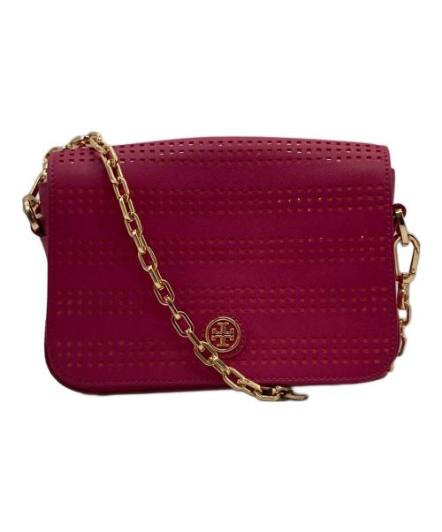 TORY BURCH（トリーバーチ）TORY BURCH (トリーバーチ) ロビンソンパーフォレイテッドチェーンショルダーバッグ ピンクの古着・服飾アイテム