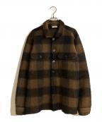 GUY ROVERギローバー）の古着「WOOL BUFFALO CHECK BLOUSON」｜ブラウン