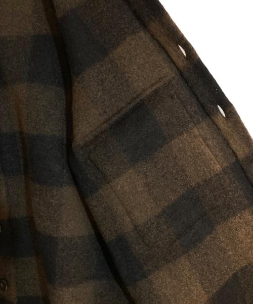 GUY ROVER（ギローバー）GUY ROVER (ギローバー) WOOL BUFFALO CHECK BLOUSON ブラウン サイズ:Lの古着・服飾アイテム