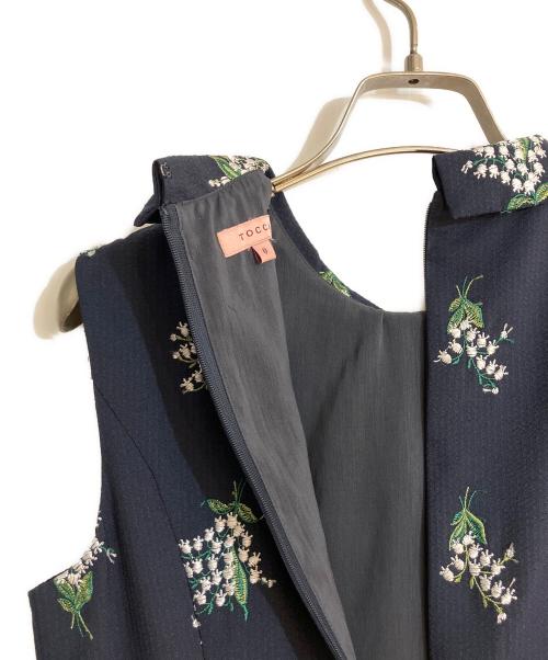 TOCCA（トッカ）TOCCA (トッカ) 【洗える！】LILY OF THE VALLEY ドレス ネイビーの古着・服飾アイテム