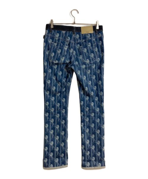 Chloe（クロエ）Chloe (クロエ) ホースプリントストレッチデニムパンツ ブルー サイズ:Mの古着・服飾アイテム