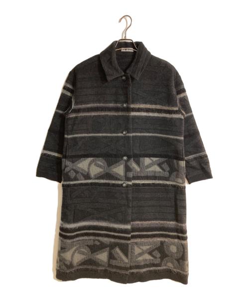 FUGA FUGA（フーガフーガ）FUGA FUGA (フーガフーガ) コラージュウールロングコート グレー サイズ:FREEの古着・服飾アイテム