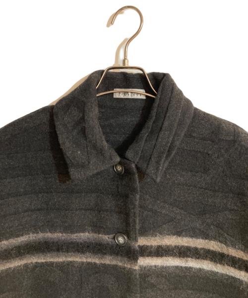 FUGA FUGA（フーガフーガ）FUGA FUGA (フーガフーガ) コラージュウールロングコート グレー サイズ:FREEの古着・服飾アイテム