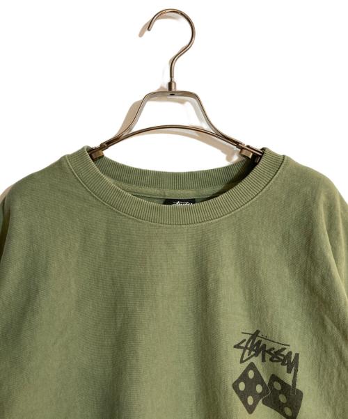 stussy（ステューシー）stussy (ステューシー) バックプリントサイコロスウェット グリーン サイズ:XLの古着・服飾アイテム