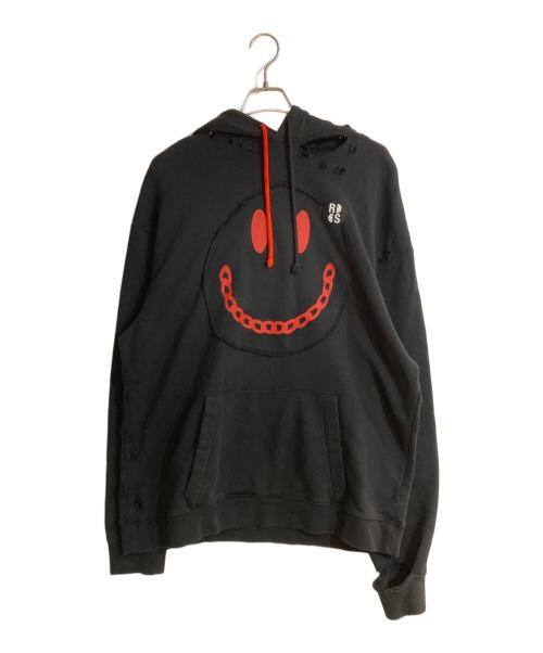 RAF SIMONS（ラフシモンズ）RAF SIMONS (ラフシモンズ) Smiley Popover Hoody ブラック サイズ:Mの古着・服飾アイテム