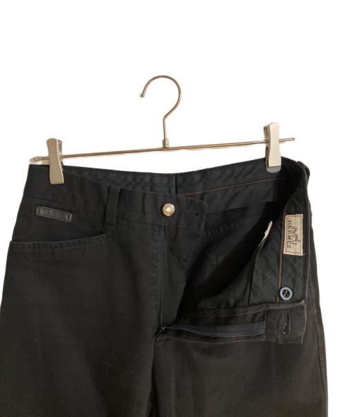 HERMES（エルメス）HERMES (エルメス) セリエボタンコットンパンツ ブラック サイズ:SIZE 40の古着・服飾アイテム