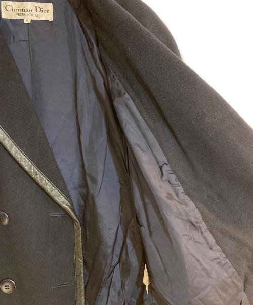 Christian Dior（クリスチャン ディオール）Christian Dior (クリスチャン ディオール) 切替ウールショートコート ネイビー サイズ:Mの古着・服飾アイテム