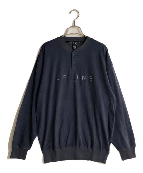 CELINE（セリーヌ）CELINE (セリーヌ) ロゴ刺繍ロングスリーブカットソー ネイビー サイズ:M 未使用品の古着・服飾アイテム