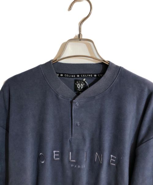CELINE（セリーヌ）CELINE (セリーヌ) ロゴ刺繍ロングスリーブカットソー ネイビー サイズ:M 未使用品の古着・服飾アイテム