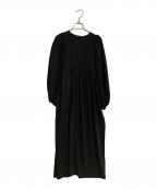 VERMEIL par ienaヴェルメイユ パー イエナ）の古着「アセテートバックサテンジョーゼットワンピース」｜ブラック