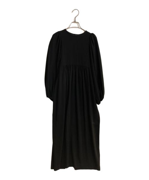 VERMEIL par iena（ヴェルメイユ パー イエナ）VERMEIL par iena (ヴェルメイユ パー イエナ) アセテートバックサテンジョーゼットワンピース ブラック サイズ:不明の古着・服飾アイテム