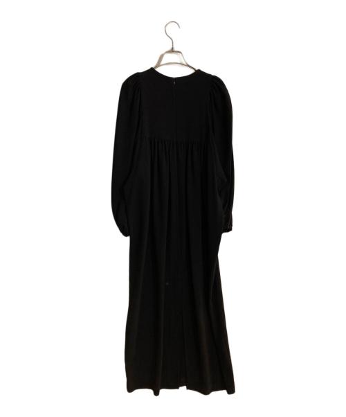 VERMEIL par iena（ヴェルメイユ パー イエナ）VERMEIL par iena (ヴェルメイユ パー イエナ) アセテートバックサテンジョーゼットワンピース ブラック サイズ:不明の古着・服飾アイテム