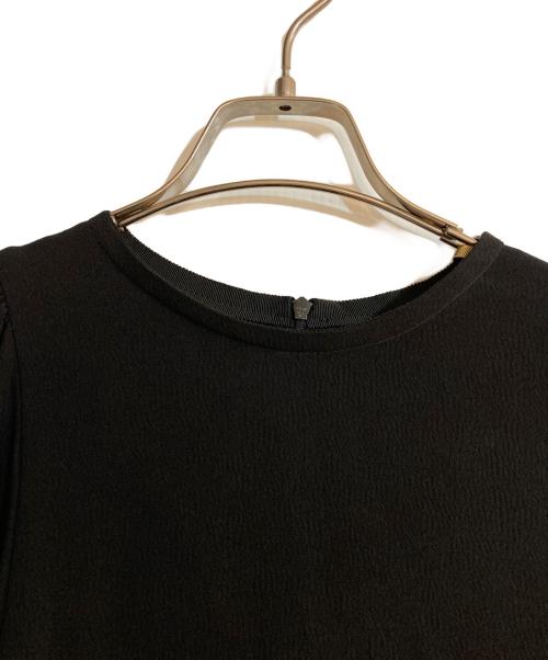 VERMEIL par iena（ヴェルメイユ パー イエナ）VERMEIL par iena (ヴェルメイユ パー イエナ) アセテートバックサテンジョーゼットワンピース ブラック サイズ:不明の古着・服飾アイテム