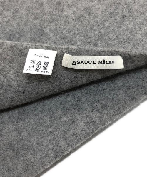 ASAUCE MELER（アソースメレ）ASAUCE MELER (アソースメレ) 大判ウールマフラー グレーの古着・服飾アイテム