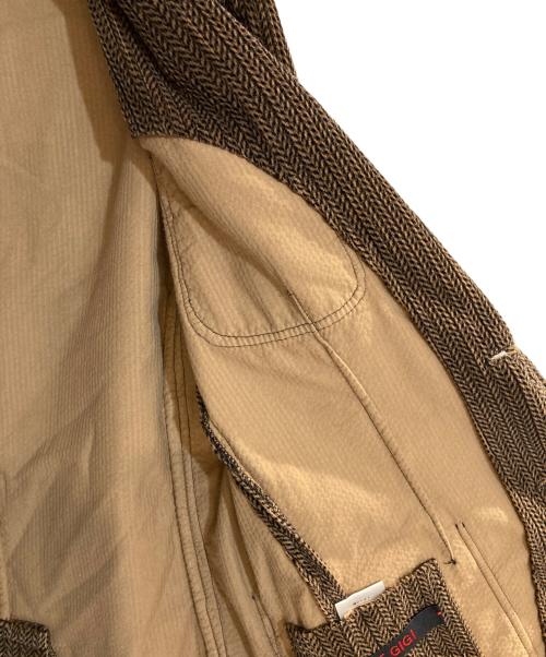 THE GIGI（ザ・ジジ）THE GIGI (ザ・ジジ) ヘリンボーンテーラードジャケット ブラウン サイズ:Ｓの古着・服飾アイテム