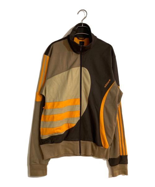 adidas（アディダス）adidas (アディダス) クレイジーパターントラックジャケット ブラウン サイズ:2XOの古着・服飾アイテム