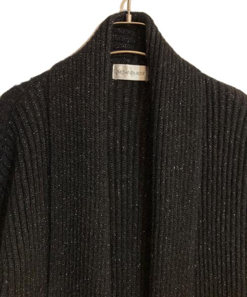 Yves Saint Laurent（イヴサンローラン）Yves Saint Laurent (イヴサンローラン) ショールカラーロングカーディガン ブラック サイズ:Mの古着・服飾アイテム