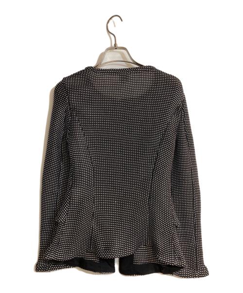 ARMANI COLLEZIONI（アルマーニ コレツィオーニ）ARMANI COLLEZIONI (アルマーニ コレツィオーニ) ノーカラーニットジャケット グレー サイズ:Mの古着・服飾アイテム