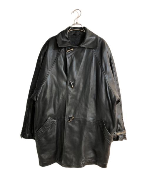 GIANNI VERSACE（ジャンニ・ヴェルサーチ）GIANNI VERSACE (ジャンニ・ヴェルサーチ) オールドレザートグルハーフコート ブラック サイズ:48の古着・服飾アイテム