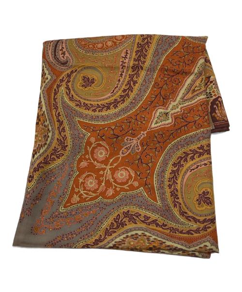 ETRO（エトロ）ETRO (エトロ) ペイズリー大判ストール ブラウンの古着・服飾アイテム