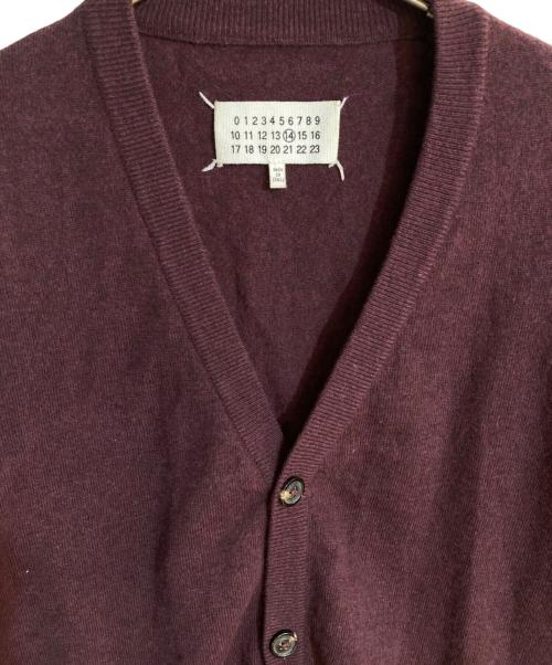 Maison Margiela（メゾンマルジェラ）Maison Margiela (メゾンマルジェラ) エルボーパッチンニットカーディガン ボルドー サイズ:Mの古着・服飾アイテム
