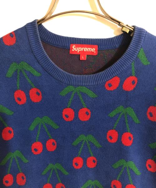 SUPREME（シュプリーム）Supreme (シュプリーム) Cherries Sweater ネイビー サイズ:Lの古着・服飾アイテム