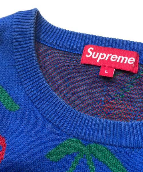 SUPREME（シュプリーム）Supreme (シュプリーム) Cherries Sweater ネイビー サイズ:Lの古着・服飾アイテム
