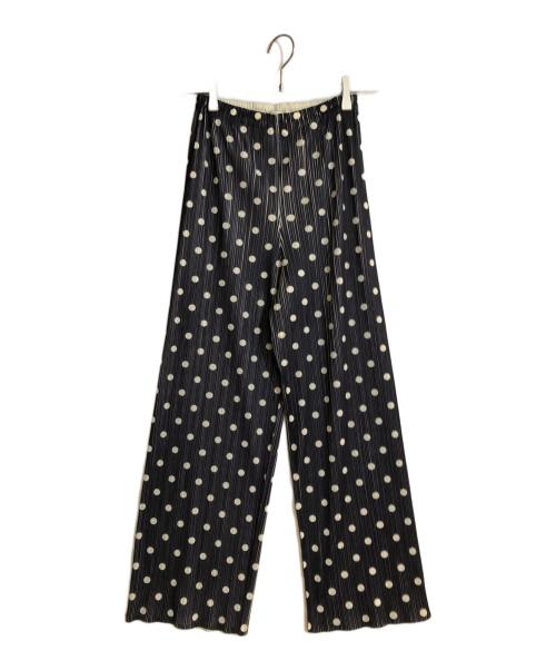 PLEATS PLEASE（プリーツプリーズ）PLEATS PLEASE (プリーツプリーズ) ドット柄プリーツパンツ ブラック サイズ:1の古着・服飾アイテム