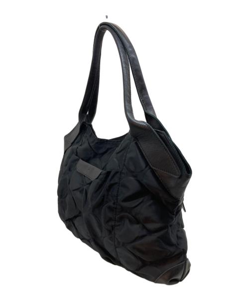 慈雨（ジウ）慈雨 (ジウ) レザー×ナイロンハンドバッグ ブラックの古着・服飾アイテム