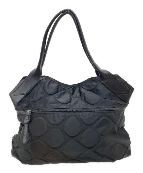 慈雨（ジウ）慈雨 (ジウ) レザー×ナイロンハンドバッグ ブラックの古着・服飾アイテム