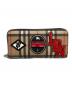 BURBERRY LONDON ENGLAND（バーバリー ロンドン イングランド）の古着「ノバチェックアップリケラウンドジップウォレット」｜ブラウン