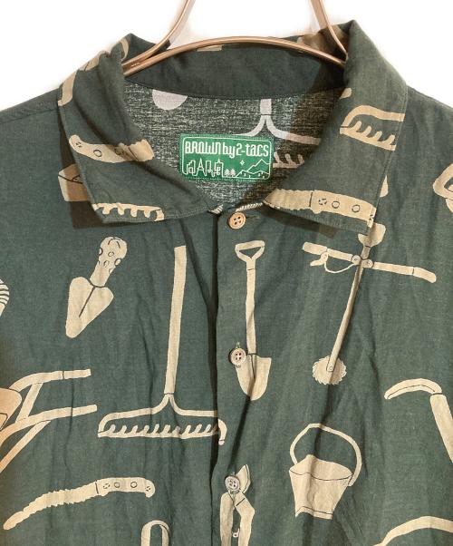 BROWN by 2-tacs（ブラウンバイツータックス）BROWN by 2-tacs (ブラウンバイツータックス) アロハシャツ グリーン サイズ:不明の古着・服飾アイテム