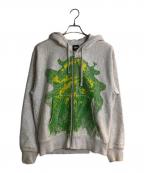 stussyステューシー）の古着「グラフィック ジップアップ パーカー」｜グレー