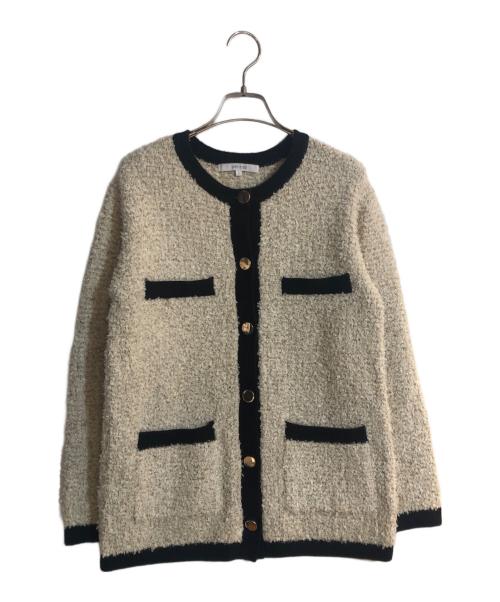 UNTITLED（アンタイトル）UNTITLED (アンタイトル) ツイード風ロングカーデガン ホワイト サイズ:2の古着・服飾アイテム