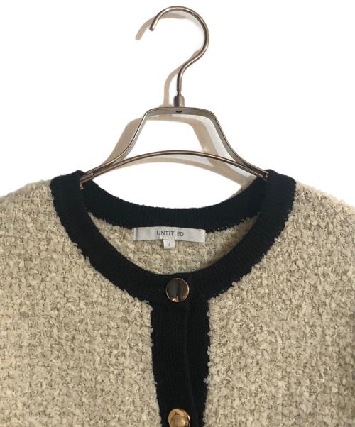 UNTITLED（アンタイトル）UNTITLED (アンタイトル) ツイード風ロングカーデガン ホワイト サイズ:2の古着・服飾アイテム