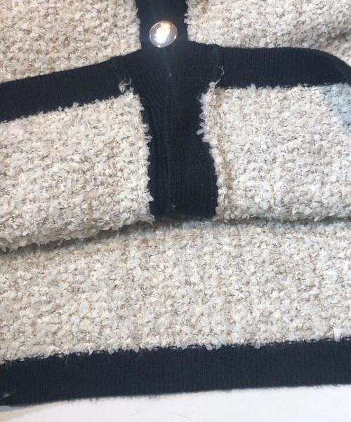 UNTITLED（アンタイトル）UNTITLED (アンタイトル) ツイード風ロングカーデガン ホワイト サイズ:2の古着・服飾アイテム