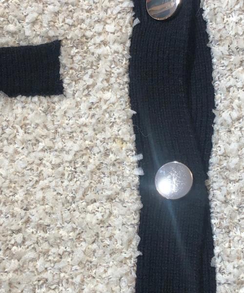 UNTITLED（アンタイトル）UNTITLED (アンタイトル) ツイード風ロングカーデガン ホワイト サイズ:2の古着・服飾アイテム