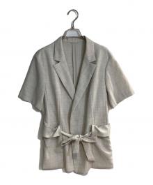 ANAYI（アナイ）の古着「リネンライクビエラ半袖 ジャケット」｜ベージュ